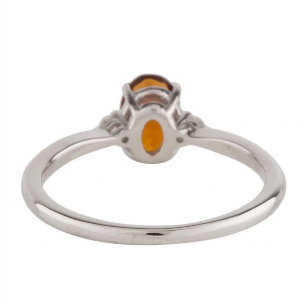 Brand New Citrine and Diamond 14k White Gold Ring $538 - Picture 3 of 6